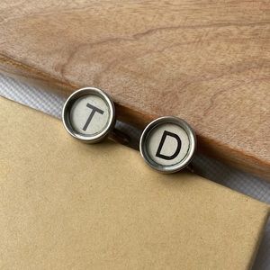 CUFFLINKS Monogram Vintage Typewriter Keys NEW